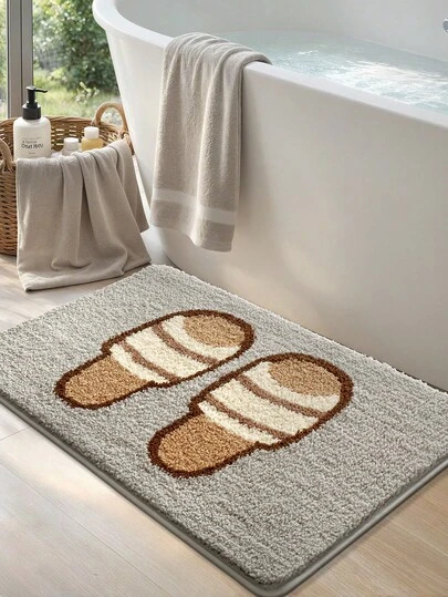 Thảm trải sàn phòng tắm kiểu bãi biển, thảm nhung hình dép xỏ ngón dễ thương, thích hợp cho phòng tắm, nhà bếp, ngoài trời, trong nhà, hành lang, phòng ngủ, phòng khách, cạnh giường, có thể giặt máy, đế chống trơn trượt, trang trí phòng ngủ, phòng tắm, trang trí phòng, trang trí phòng tắm ngày lễ, thảm trang trí, phụ kiện phòng tắm, bộ trang trí phòng, thảm trang trí ngoài trời.