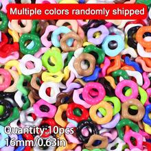 10pcs Acrylic UV Coated Colorful Beads, Hexagon Fidget Toys, Macaron Color Wavy Flower Shape, DIY Jewelry Accessories - Waves - View 7
