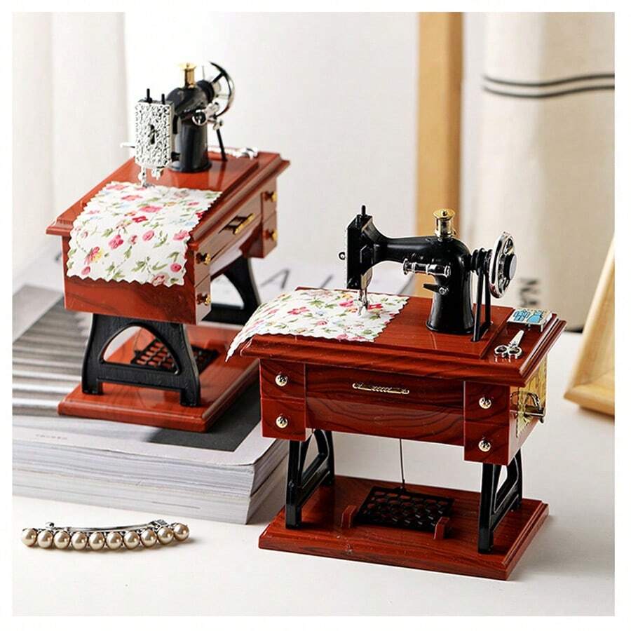 复古缝纫机音乐盒,家居装饰,摄影道具,客厅装饰,节日礼物 - 1010 - 查看 1