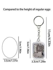 Móc khóa hộp nhạc vuông 1 chiếc, mặt dây chuyền hộp nhạc 8 nốt, móc khóa hộp nhạc thủ công sáng tạo, móc khóa thú vị dành cho cả nam và nữ, quà tặng sinh nhật/tiệc tùng/ngày lễ, phụ kiện móc khóa xe hơi. - Nhiều màu - Xem 8