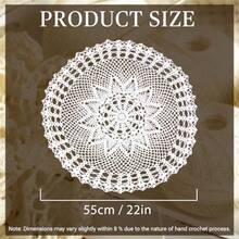 kilofly Handmade Crochet Cotton Lace Table Sofa Doily Waterlily White 22 inch - Blanco - Ver 2