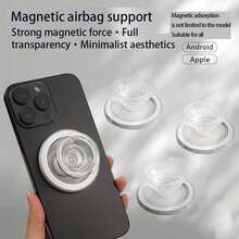 Giá đỡ điện thoại di động có nam châm hút, giá đỡ chống rơi có thể thu gọn, giá đỡ để bàn cho người lười biếng - trắng - Xem 7