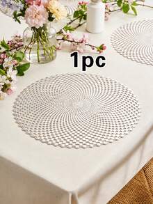1/4/6pcs Minimalist Fashion Creative Polka Dot PVC Gold Foil Placemats, Minimalist Stylish Coasters, Coffee Machine Mats, Non-Slip Heat-Resistant Tablemats, Suitable For Wedding Party, Holiday Celebration, Picnic, Birthday Banquet Table Decor - Multicolor - View 8