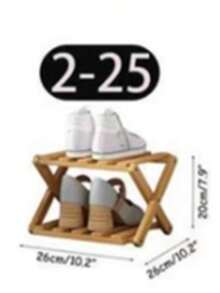 1个简易可折叠竹制鞋架，无需安装，适用于客厅、卧室、阳台、玄关等场所。 - 薑色 - 查看 12