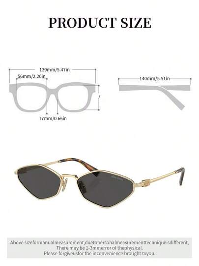 Miu Miu Kính râm nữ thời trang gọng oval đen, logo vàng, chống tia UV, kiểu dáng mùa hè đi biển.