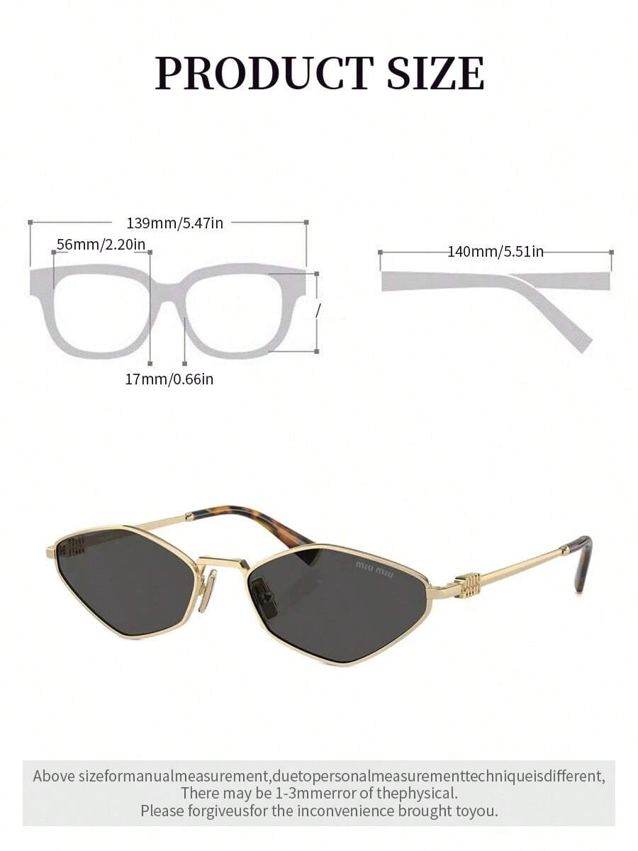 Miu Miu Kính râm nữ thời trang gọng oval đen, logo vàng, chống tia UV, kiểu dáng mùa hè đi biển. - màu đen - Xem 1