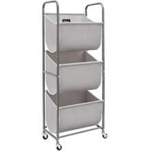 120 Liters Vertical Rolling Laundry Hamper 3 Section Laundry Sorter With Wheels And 2 Breaks 3-Tier Laundry Baskets For Small Space Dorm Laundry Room Closet Bathroom Gray 3-Tier - Gray - View 1