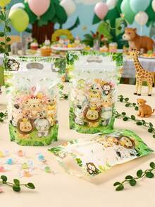 25 Sacolas de Presente com Estampa de Animais da Selva, Ideais para Lembrancinhas de Aniversário, Artigos para Festa com Tema de Animais da Selva, Decoração com Animais da Selva, Sacolas para Doces em Festas com Tema Selvagem, Sacolas para Lembrancinhas de Chá de Bebê, Sacolas Decorativas para Chá Revelação de Gênero, Sacolas para Chá de Panela, Sacolas para Doces em Casamentos, Sacolas de Compras, Sacolas para Assar Biscoitos, Sacolas para Armazenar Nozes e Cereais, Decoração de Mesa de Jantar, Decoração de Quarto, Presentes de Aniversário e Lembrancinhas de Festa. - animais da selva - Ver 3