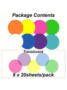 160张心形透明防水贴纸，半透明书签，索引贴纸，可重复使用，适用于学校和办公用品，返校季必备 - 圓形41*41mm - 查看 4