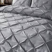 3Pcs Grey Diamond Lightweight Comforter Sets -AU Double Queen King Bedding Set With Two Pillowcases,Soft & Comfortable With Polyester Filling, Machine Washable, Suitable For Bedroom, Dorm And Hotel Decor, Essential Autumn/Winter Bedroom Accessory,Wedding Items,Valentines Day Home Bed Room Decor,Mothers Day Gift,All Season - Xám - Xem 4