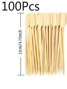 100/10 que xiên tre dùng cho món khai vị, cocktail, tăm xỉa răng thanh lịch, xiên gỗ nhỏ - Thích hợp cho các bữa tiệc, đồ uống, trái cây, tiệc nướng BBQ, đĩa thịt, đồ dùng học tập. - Nhiều màu - Xem 9