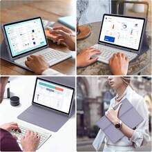 Keyboard Protective Case Suitable For IPad/Galaxy Tab Series/MatePad Series/Honor Tablet Series/Tablet PC Series/Tab Series/Xiaoxin Tab Series/IdeaTab Series - 淺灰紫 - 查看 4