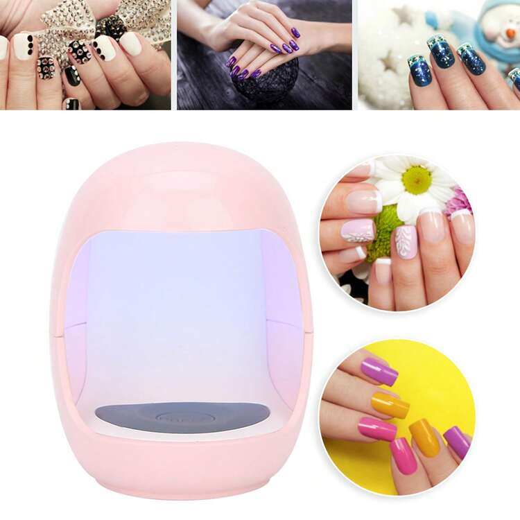 Mini USB de un solo dedo portátil gel de arte de uñas secador de pulido lámpara de curado led UV - Rosa - Añade 2