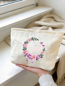 Customized Makeup Bag, Personalized Small Pouch, Customized Cosmetic Bag, Customized Letter Name Logo Storage Bag, Lightweight Zipper Makeup Bag - Multicolor - View 3