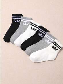 10/20 双装 儿童/青少年纯色休闲日常运动中筒袜 - 彩色 - 查看 4