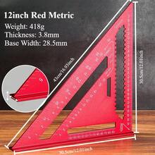 Regla triangularétrica de aleación de aluminio de alta precisión para carpintería de ''/12'' con transportador de ángulo recto y indicador de marcado portátil RB0O - 7 pulgadas azul métrica - Ver 2