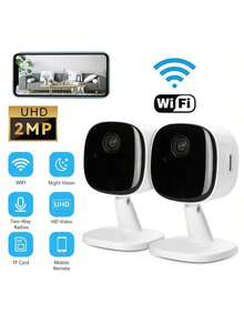 Bộ 1-2 camera an ninh mini thông minh HD 1080P dành cho thú cưng, có chức năng nhìn đêm, đàm thoại hai chiều, báo động phát hiện chuyển động và giám sát qua ứng dụng, cấp nguồn USB, hệ thống giám sát trong nhà/ngoài trời cho mèo, chó, cá và các vật nuôi nhỏ khác - Camera màu trắng thời trang | Camera nhỏ gọn - trắng - Xem 3