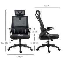 Ergonomically Adjustable Office Chair With Headrest And Armrests, Height-Adjustable Computer Chair With Swivel And Rocking Function. - Black - View 9