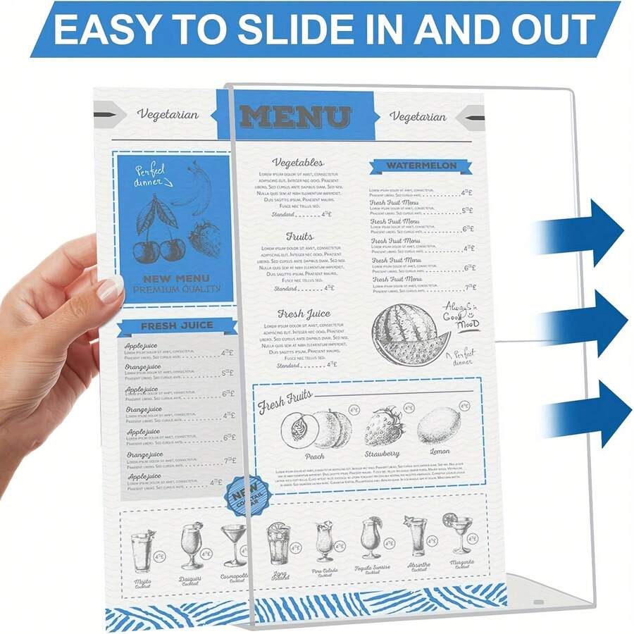 Bộ 3/6/12 giá trưng bày thẻ để bàn hình chữ L bằng acrylic, bảng thực đơn để bàn, giá trưng bày quảng cáo để bàn, bảng hiệu để bàn, bảng hiệu để quầy. - nhiều màu - Xem 1