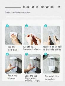 1/2pcs (500ml) Wall-Mounted Soap Dispenser Set, Suitable For Bathroom. Includes 1 Wall-Mounted Soap Dispenser, 1 Manual Pump Plastic Shampoo/Lotion Dispenser, And 1 Wall-Mounted Unscented Soap Dispenser. Made Of Mercury-Free Plastic, Suitable For Shampoo, Hand Wash, Kitchen Products, Moisturizer, Etc. Ideal For Hotels And Bathrooms, A Great Bathroom Accessory And Room Decor. - Multicolor - View 9