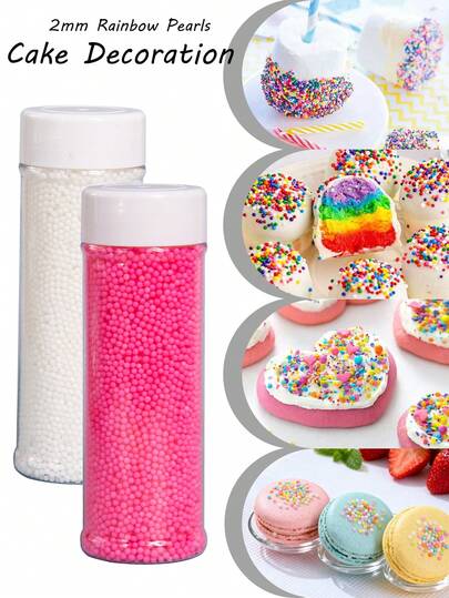 4.59oz/130g Rainbow Sprinkles, Suitable For Decorating Ice Cream, Cupcakes, Donuts, Chocolate Balls, Macarons, Lollipops, Cookies And Dessert Tables. Great For DIY Baking Party Supplies, Birthday Party, Wedding, Mother's Day, Thanksgiving And Christmas Theme Decorations.