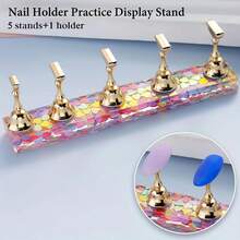 2 Set Nail Stand For Press On Nails, Acrylic Nail Display Stand With Strong Magnetic Nail Holder For Painting Nails Gel Fake Nails Design Nail Practice Stand For Nail Salon/DIY Supplies - N5 - 查看 6