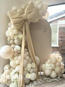 112pcs Cream Beige Balloons Garland Arch Kit Kids Birthday Decorations Boy Girl Baby Shower Party Supplies Wedding Baptism Communion - View 1