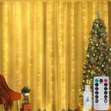 600/300/200/100 LED Window Curtain Fairy Lights, 8 Modes Remote Control, USB Hanging Bedroom Wall Christmas Decor - USB Curtain Light String - View 9