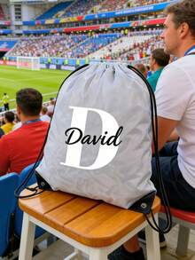 1/3/5 peças Saco de Presente com Cordão Personalizado com Inicial e Nome, Saco de Presente de Náilon Impermeável Personalizado, Bolsa com Cordão Reutilizável de Alta Qualidade com Cantos Reforçados, Múltiplas Cores Disponíveis, Perfeito para Páscoa, Dia das Mães, Dia dos Pais, Temporada de Formatura, Aniversário, Casamento, Chá de Panela, Ideal para Embrulho de Presente, Lembrancinhas de Festa, Embalagem de Presente e Sacolas de Presente para Feriados - Multicolorido - Visão 7