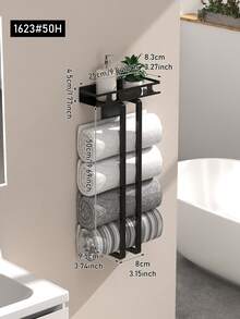 1 Giá Treo Khăn Bằng Kim Loại Màu Đen Thanh Lịch, Thiết Kế Tiết Kiệm Không Gian Thời Trang Với Kệ Phòng Tắm Chắc Chắn, Giá Treo Khăn Đa Chức Năng Phù Hợp Với Phòng Tắm Hiện Đại - Nhiều màu - Xem 13
