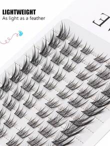 60pcs Fluffy, Soft, Fine Eyelashes, Layered False Eyelashes - View 3