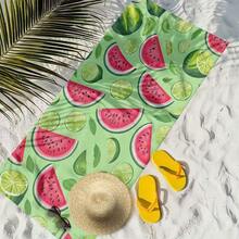 1pc Watermelon & Lime Pattern Beach Towel - Quick Dry, Suitable For Men And Women - Perfect Choice For Beach, Travel, Camping And Holiday Gifts, Beach Blanket - 3 - View 4
