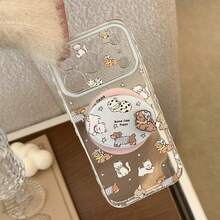 Ốp lưng điện thoại Kavenfort hình chú chó dễ thương trong suốt có nam châm, họa tiết ngôi sao và hình thú cưng màu xanh dương, có thể xoay được, phù hợp với 17 Pro Max, chân đế nam châm 16cm, trong suốt như nhựa 15cm, ốp mềm 13cm, kiểu dáng sáng tạo, hình học, hoạt hình, độc đáo, phong cách . - Trong sáng - Xem 4