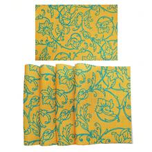 millianess 4pcs Set Of High-End Printed Placemats In Mint Green/Blue/Yellow/Pink, Featuring Cubic Line Patterns For A Modern Minimalist Style With Strong 3D Effect. Made Of Polyester Fabric, Rectangular 30cm*45cm, Single-Sided Printing, Reverse Side In Solid Linen-Like Texture. Suitable For Various Dining Table Settings. - Ginger - View 4