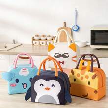 1pc Cartoon Print Insulated Lunch Bag, Reusable Thermal Lunch Box, Suitable For Students, Office Workers, Picnics, Camping, Great Gift For Family And Friends - Multicolor - View 2