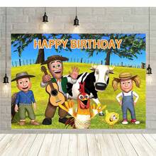 Green Grass Farm Theme Party Decoration  Background La Granja De Zenon Backdro Photo Backdrop Kids 1st Birthday Shower - 款式J - 查看 2