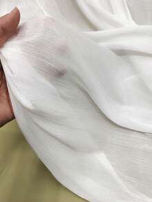 1块欧根纱面料，柔软、光泽、顺滑，中国风汉服/洛丽塔连衣裙面料 - 本白色 - 查看 4