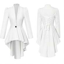 Women's Renaissance Costume, Medieval Steampunk Coat, Vintage Victorian Gothic Dress - Green - View 6