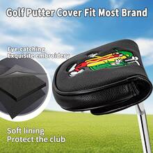 1pc Compatible With DF3 Golf Putter Cover With Buffer Lining - Heavy Duty Magnetic Closure, Half Circle Design, Compatible With DF3 Puters - Used For Golf Puters, Golf Putter Cover, Hot Dog Pattern Design, Fashionable And Durable - Multicolor - View 7