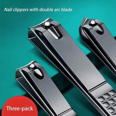 Nail Clipper Set, 3 PiecesUltra Sharp Nail Clipper, Suitable For Men's, Women's, And Adult Toenail Clippers, Black