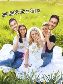 1/5/10/20个装定制大头人脸剪纸立牌，个性化趣味人脸粉丝道具，上传照片制作大头人脸剪纸，适用于婚礼季、新娘送礼会、毕业派对、生日庆祝装饰、母亲节、父亲节，送给朋友、情侣和家人的礼物，拍照派对配件 - 彩色 - 查看 2