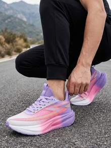 Zapatillas de running para maratón 2025, zapatos deportivos de malla transpirable de primavera, zapatillas acolchadas de suela blanda unisex - Morado Violeta - Ver 1