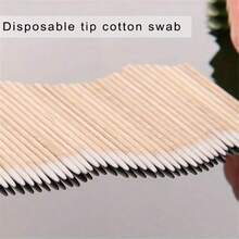 100 que tăm bông đầu nhọn, tăm bông đa năng chính xác, tăm bông cán gỗ, thích hợp cho trang điểm, xăm hình, trang điểm vĩnh viễn. - Nhiều màu - Xem 4