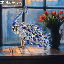 1 tượng chim công pha lê acrylic 2D sang trọng - Nhiều kiểu dáng - Xem 3