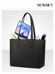 NEWHEY Túi xách nữ chống thấm nước bằng da PU, túi tote đựng laptop 14 inch có khóa kéo, dung tích lớn với 6 ngăn, thích hợp cho công sở, trường học, mua sắm, du lịch. - Nhiều màu - Xem 9