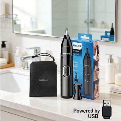 PHILIPS Máy tỉa lông đa năng NT5650, lưỡi cắt hai mặt mới giúp tăng hiệu quả, hệ thống bảo vệ an toàn, thích hợp để tỉa lông mũi, tai và lông mày.