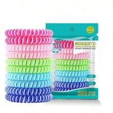 Colorful Insect Repellent Bracelet Set, Plant-Based Scented Wrist Bands For Adults, Travel Essentials Anti-Mosquito Spiral Bands, Waterproof Outdoor Protection For Fishing & Gardening, High Elasticity Fashionable Pest Control Bands - 查看 4