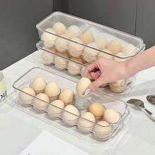 12-Grid Stackable Plastic Egg Storage Box/Food Container With Lid, Suitable For Household Kitchen Egg Holder - Multicolor - View 7