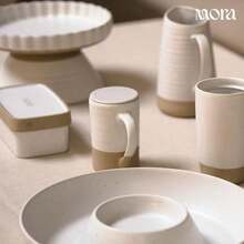 Mora Ceramics Tea Cup With Loose Leaf Infuser, Spoon And Lid, 12 Oz, Microwave And Dishwasher  Coffee Mug - Rustic Matte Ceramic Glaze, Modern Herbal Tea Strainer - Great Gift For Women, Flint - Oat - 查看 4