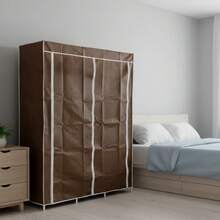 DASCK Armario Ropero de Tela Desmontable 170 cm | Habitación garaje almacén - Marrón - Ver 2